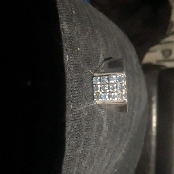 Blue diamonds white gold vintage - Picture 2 of 2
